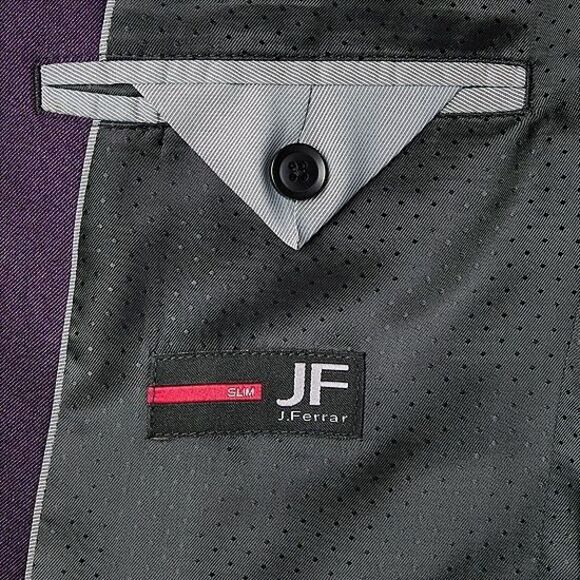 jf j.ferrar Deep Purple Blazer with Black Trim - Picture 5 of 5
